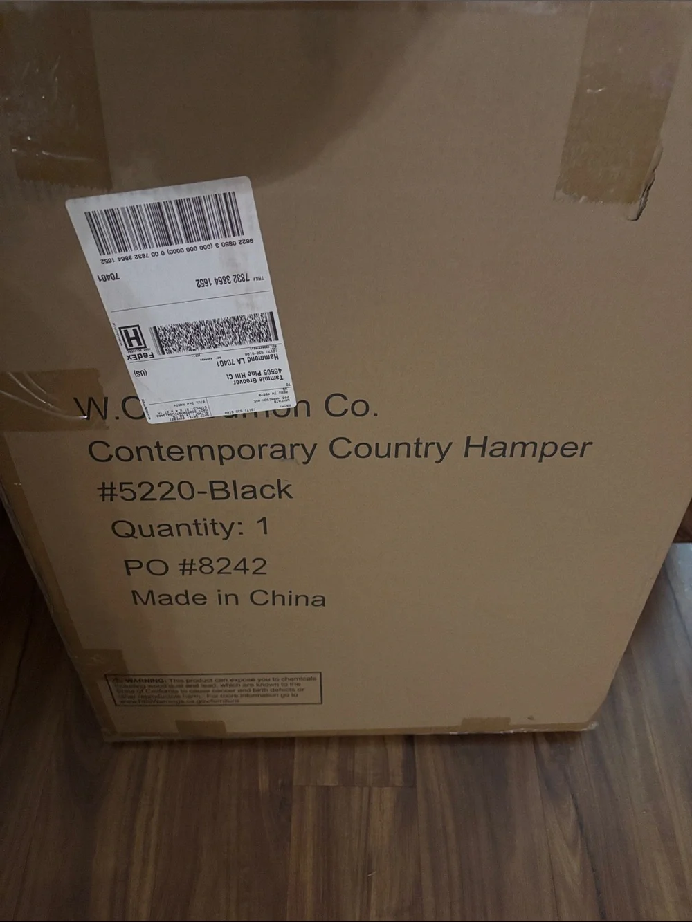 W.C. Collection Contemporary Country Hamper - Black